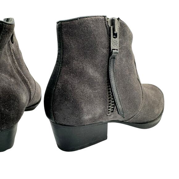 Bussola Alameda Gray Suede Leather Ankle Zip Up Western Booties Ankle Boots - Picture 10 of 13